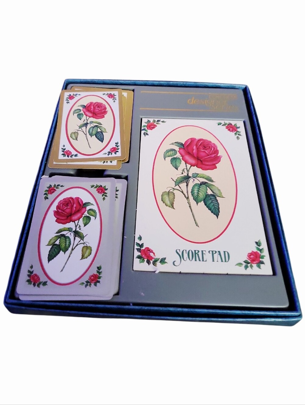 Vintage 70's Congress Designer Series Rose Bridge Card Game Boxed Set